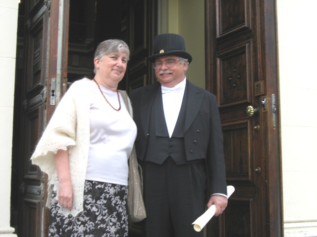 Barry with Carmel immediately after the ceremony