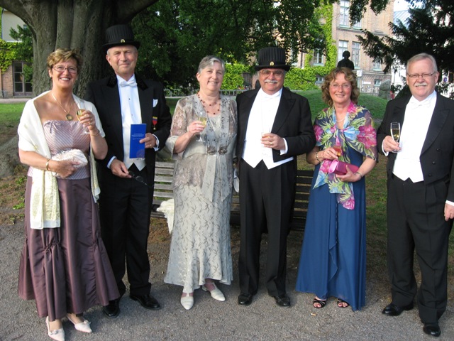 Barry with the Dean, Prof. Bengsston, and their wives at the pre-banquet reception